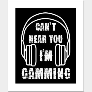 funny headset cant hear you im gaming Posters and Art